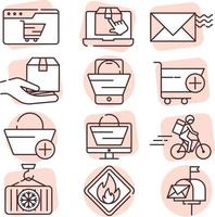 Online shippment, icon, vector on white background.