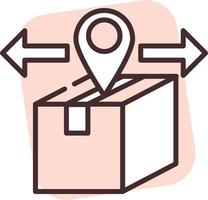 Delivery location, icon, vector on white background.