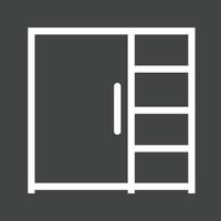 Cupboard with Shelves Line Inverted Icon vector