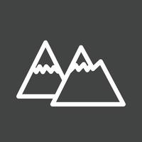 Mountains Line Inverted Icon vector