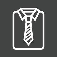 Shirt and Tie Line Inverted Icon vector