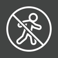 No pedestrian crossing Line Inverted Icon vector