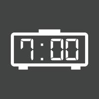 icono de línea de reloj digital invertida vector