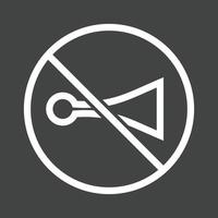 No horn zone Line Inverted Icon vector