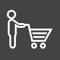 Holding cart Line Inverted Icon vector