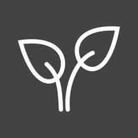 Leaves Line Inverted Icon vector