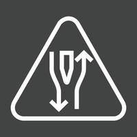 Double lane ahead Line Inverted Icon vector