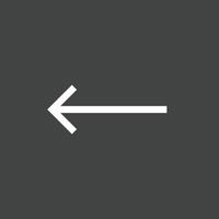 Left Arrow Line Inverted Icon vector