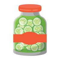 tarro de pepino en escabeche vector