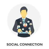 Trendy Social Connection vector