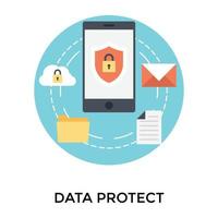 Trendy Data Protection vector
