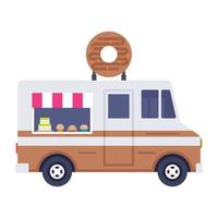 donuts camión de comida vector