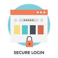 Trendy Secure Login vector