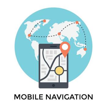 Mobile Navigation App vector