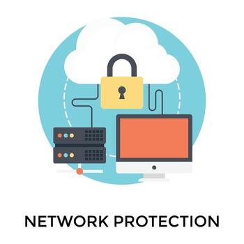 Trendy Network Security vector