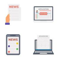 Set of Survey Reports Flat Conceptual Icons vector