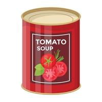 lata de sopa de tomate vector