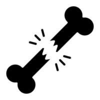 Broken Bone Glyph Icon vector