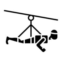 Zipline Glyph Icon vector