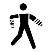 Broken Arm Glyph Icon vector