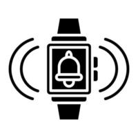 Smartwatch Alarm Glyph Icon vector