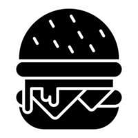 Burger Glyph Icon vector