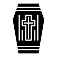 Coffin Glyph Icon vector