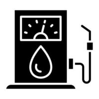 icono de glifo de combustible de gas vector