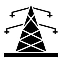 icono de glifo de torre eléctrica vector