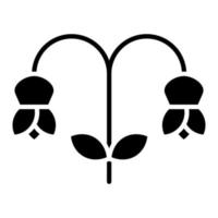 icono de glifo de campanilla blanca vector