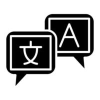 Language Course Glyph Icon vector