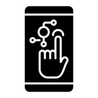 Touch Screen Glyph Icon vector