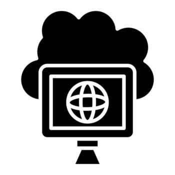 Cloud Computing Glyph Icon vector