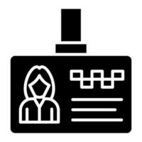 Identification Card Glyph Icon vector
