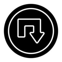 U Turn Glyph Icon vector