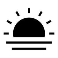 Sunset Glyph Icon vector