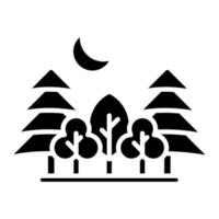 icono de glifo de paisaje de árbol vector