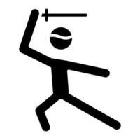 Sword Fighting Glyph Icon vector