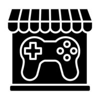 icono de glifo de tienda de juegos vector