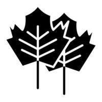 Maple Leaf Glyph Icon vector