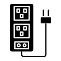 Extension Cord Glyph Icon vector