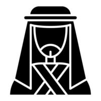 Male Bedouin Glyph Icon vector