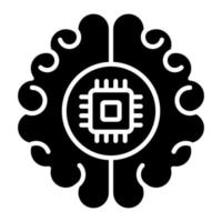 Super Intelligence Glyph Icon vector