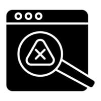 Not Found Error Glyph Icon vector