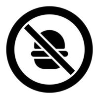 No Fast Food Glyph Icon vector