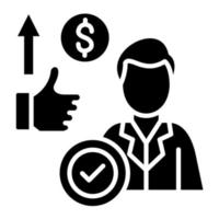 Performance Appraisal Glyph Icon vector