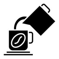 Pour Coffee Glyph Icon vector