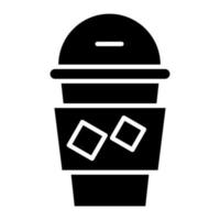 Cold Coffee Glyph Icon vector