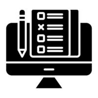 Online Exam Glyph Icon vector