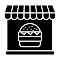 icono de glifo de tienda de hamburguesas vector